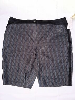 EP Pro Black and Blue Hex-Pattern Men's Golf Shorts